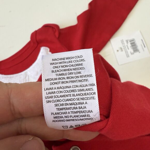 Holiday Time Christmas Baby One Piece Sleeper Red Santa 100% Cotton 3-6 Months - Picture 6 of 8